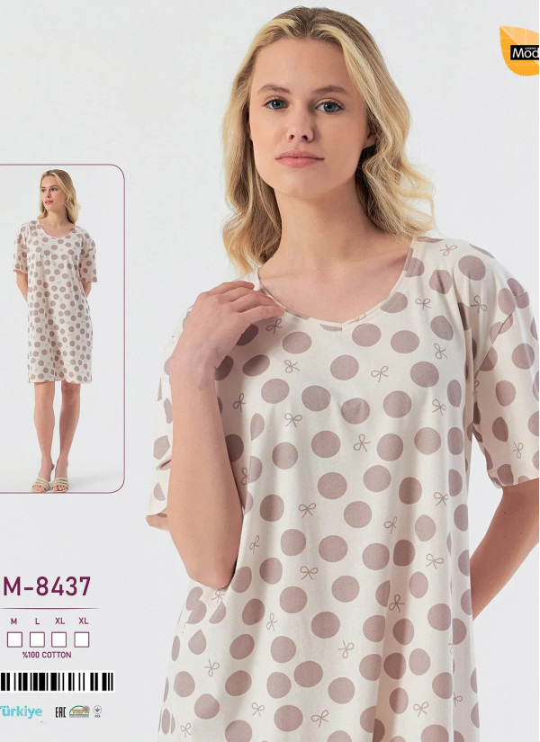 Nightdress Cotton Caroline -8437 (M+L+XL+XL) Caroline M-8437 — wholesale for boutiques