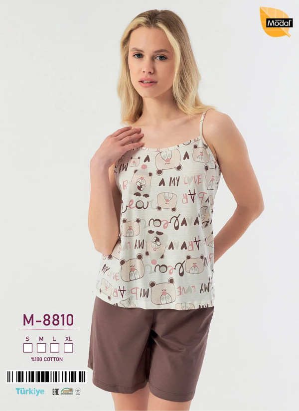 Women's Shorts Set Cotton Caroline -8810 (S+M+L+XL) Caroline M-8810 — Istanbul wholesale supplier