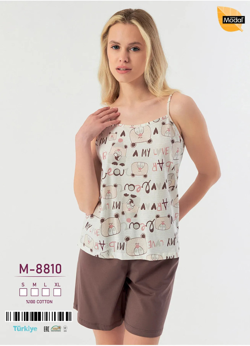 Women's Shorts Set Cotton Caroline -8810 (S+M+L+XL) Caroline M-8810 — Istanbul wholesale supplier