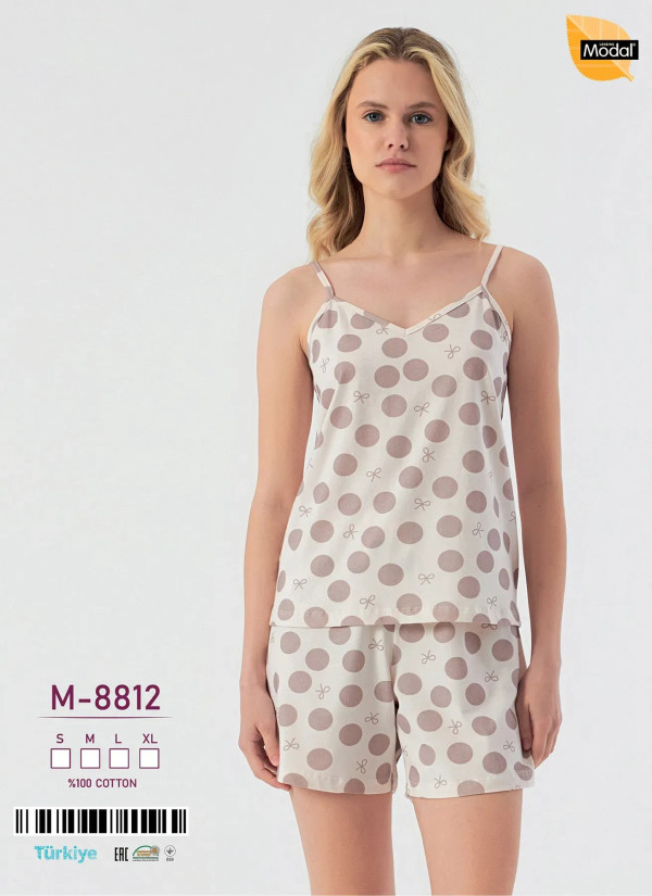 Women's Shorts Set Cotton Caroline -8812 (S+M+L+XL) Caroline M-8812 — Turkey wholesale collection