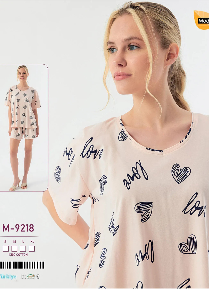 Женский Комплект с Шортами Хлопок (S+M+L+XL) Caroline M-9218 — оптом от турецкой фабрики