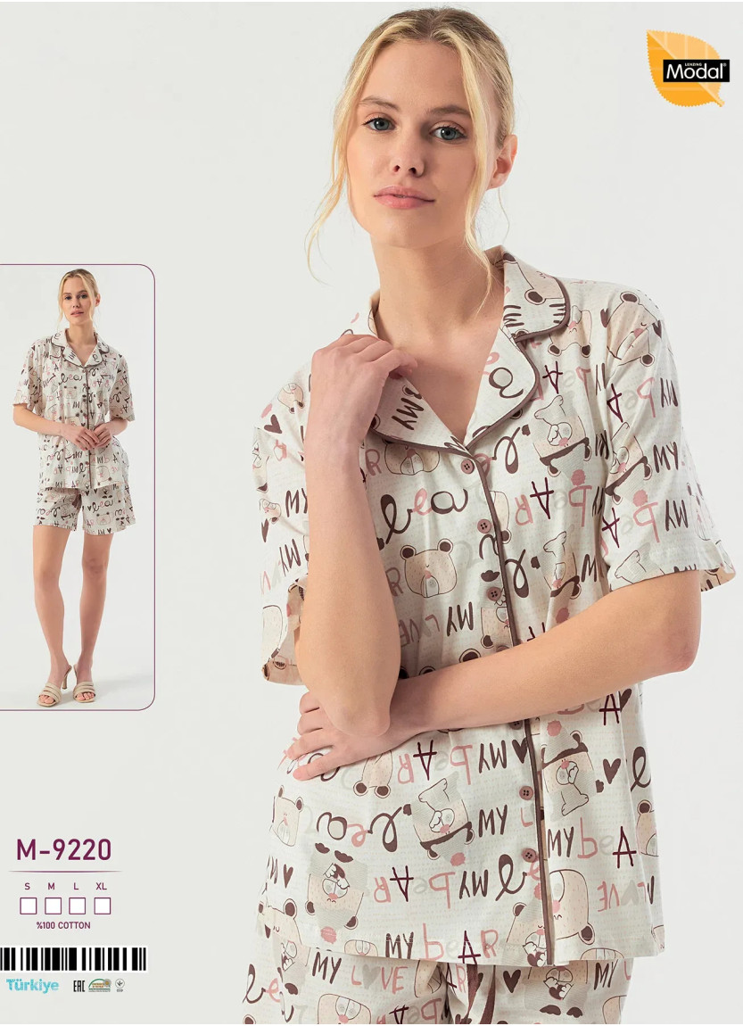 Women's Shorts Set Cotton Caroline -9220 (S+M+L+XL) Caroline M-9220 — wholesale for boutiques