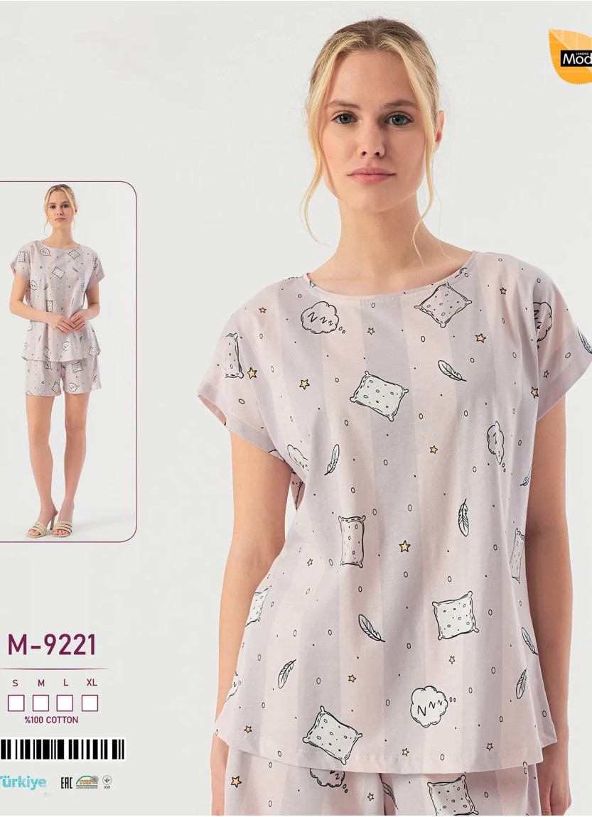 Women's Shorts Set Cotton Caroline -9221 (S+M+L+XL) Caroline M-9221 — Turkey wholesale collection