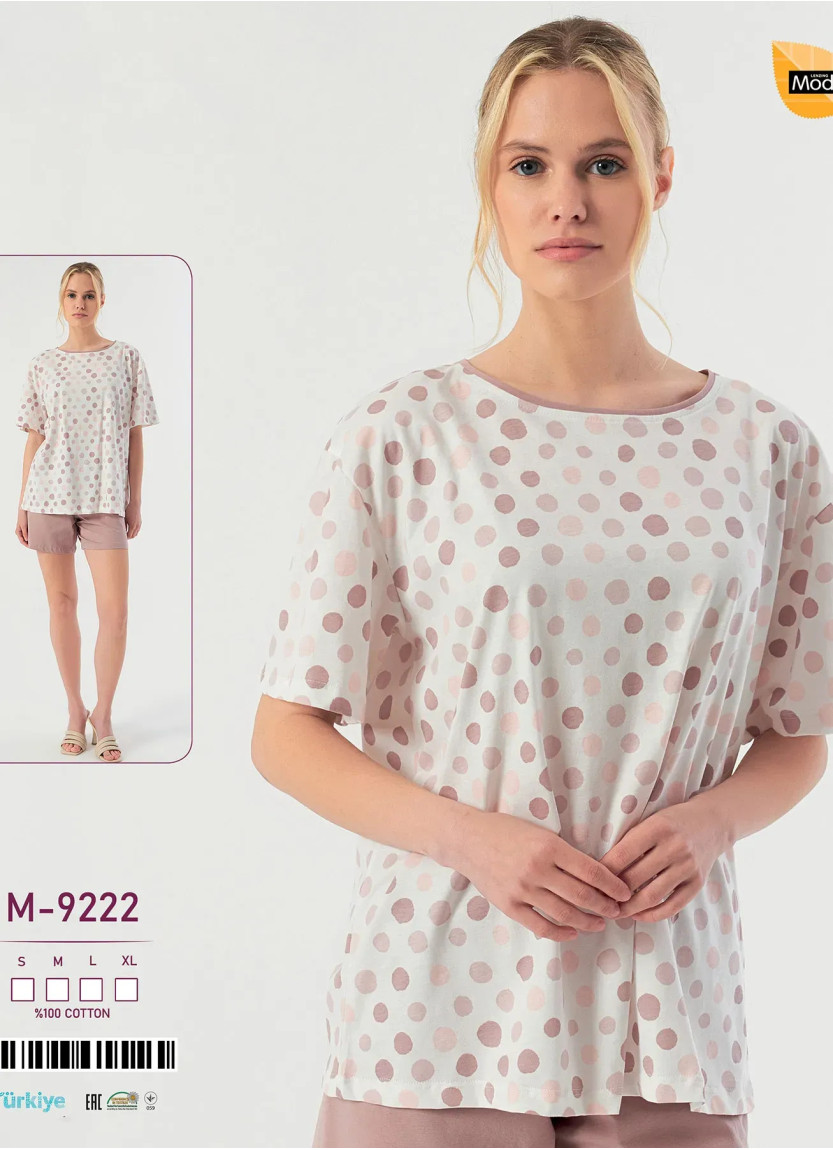 Women's Shorts Set Cotton Caroline -9222 (S+M+L+XL) Caroline M-9222 — Turkish factory wholesale