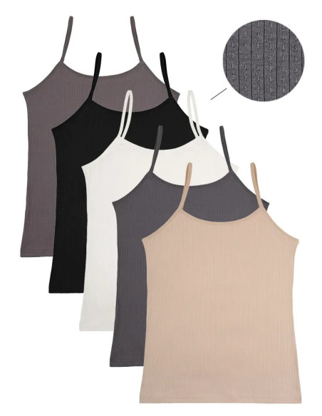 Camisoles Women's (Assorted) 10 pcs/pack. Donella 2355P — direct Turkish factory supply