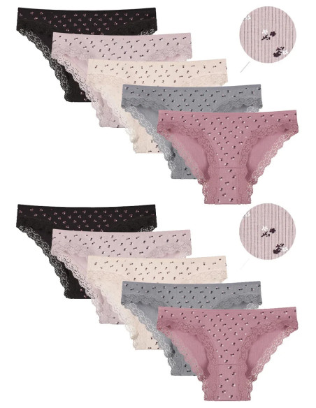 Women's Panties (Assorted) 10 pcs/pack. Donella 193302 — Turkish textile wholesale