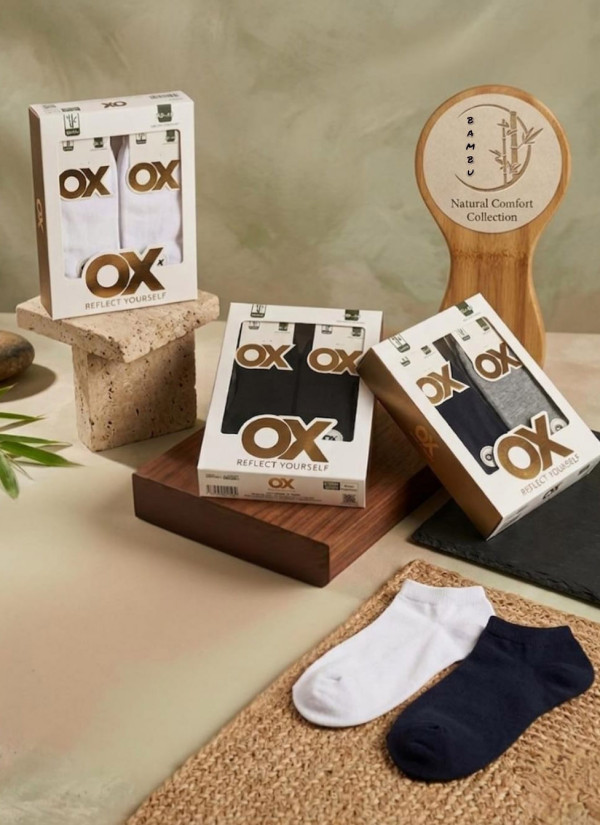 Men's Short Bamboo Socks in Gift Box, 12 Pairs OX Bamboo (40–44) OX ErBmbKsa 350B01 — Istanbul wholesale supplier