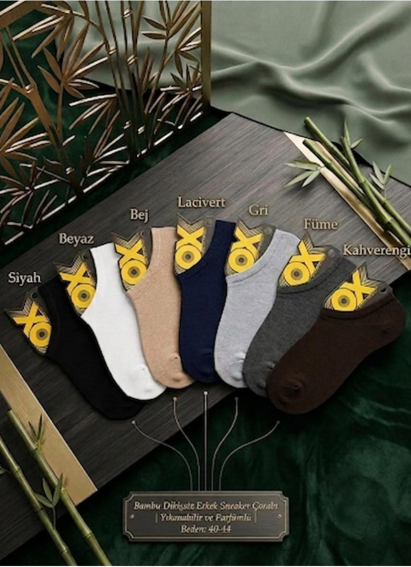 Мужские Бесшовные Низкие Носки из Бамбука, Ароматизированные (40–44) OX Bamboo OX ErBmbKsa 350B03 — прямые поставки из Турции
