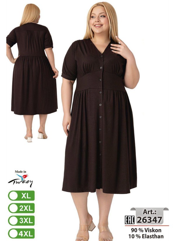 Dress with Buttons Viscose Viscose (XL+2XL+3XL+4XL) intensive 26347 — wholesale for boutiques