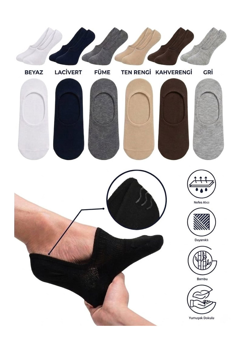 Men’s Bamboo No-Show Socks with Silicone Heel Grip 12 Pairs (40–44) OX Bamboo OX ErBmbKsa 350B04 — Turkey wholesale collection