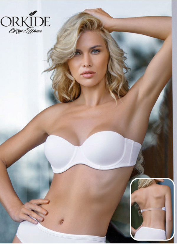 Strapless Bra with Transparent Back Orkide 2550 ŞEFFAF — wholesale from Turkey