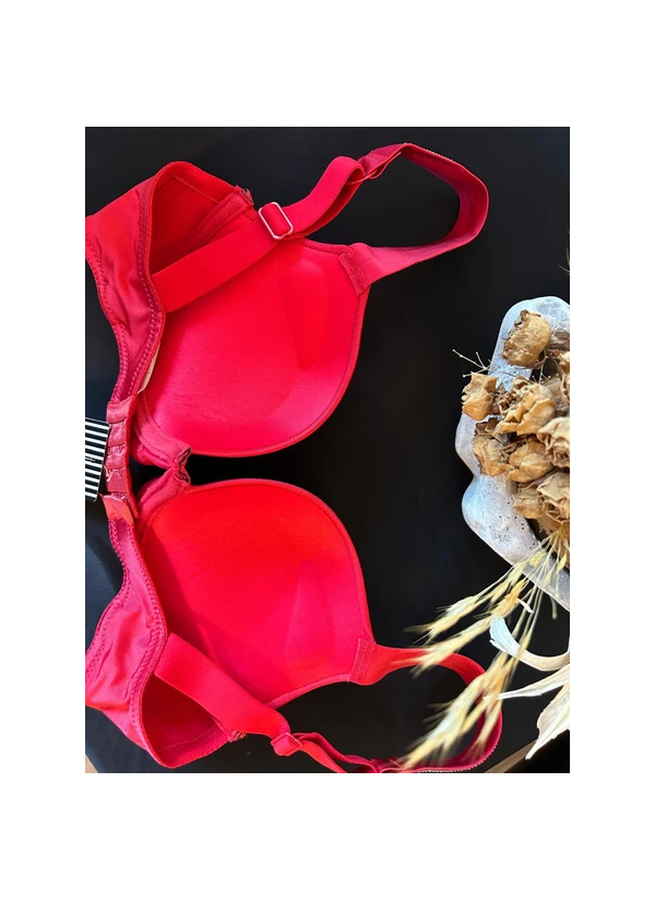 Double Push-Up Bra with Rhinestone Straps Orkide 8825 Red ORKIDE 8825 NEW Kirmizi — Turkish factory wholesale 2