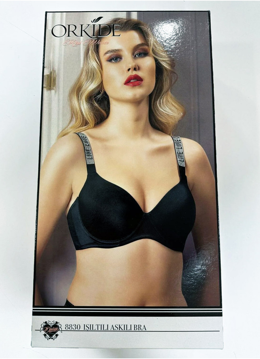 Bra with Rhinestone Straps and Molded Cups Orkide 8830