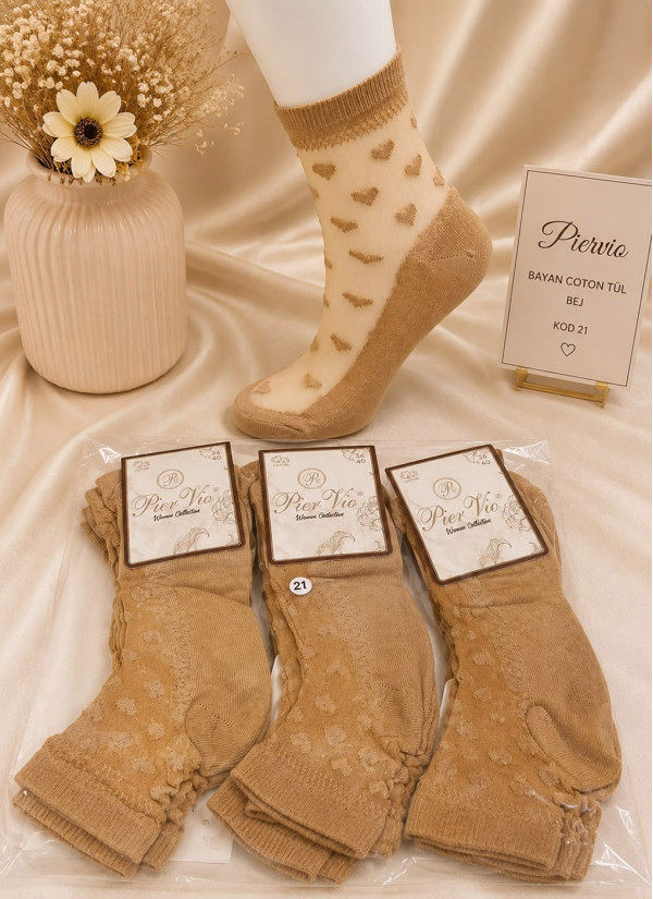Women’s Socks with Cotton Elements, 12 Pairs/Pack (EU 36–40) (Assorted) Pier Vio PierVio COT 200BJ05 — wholesale for boutiques