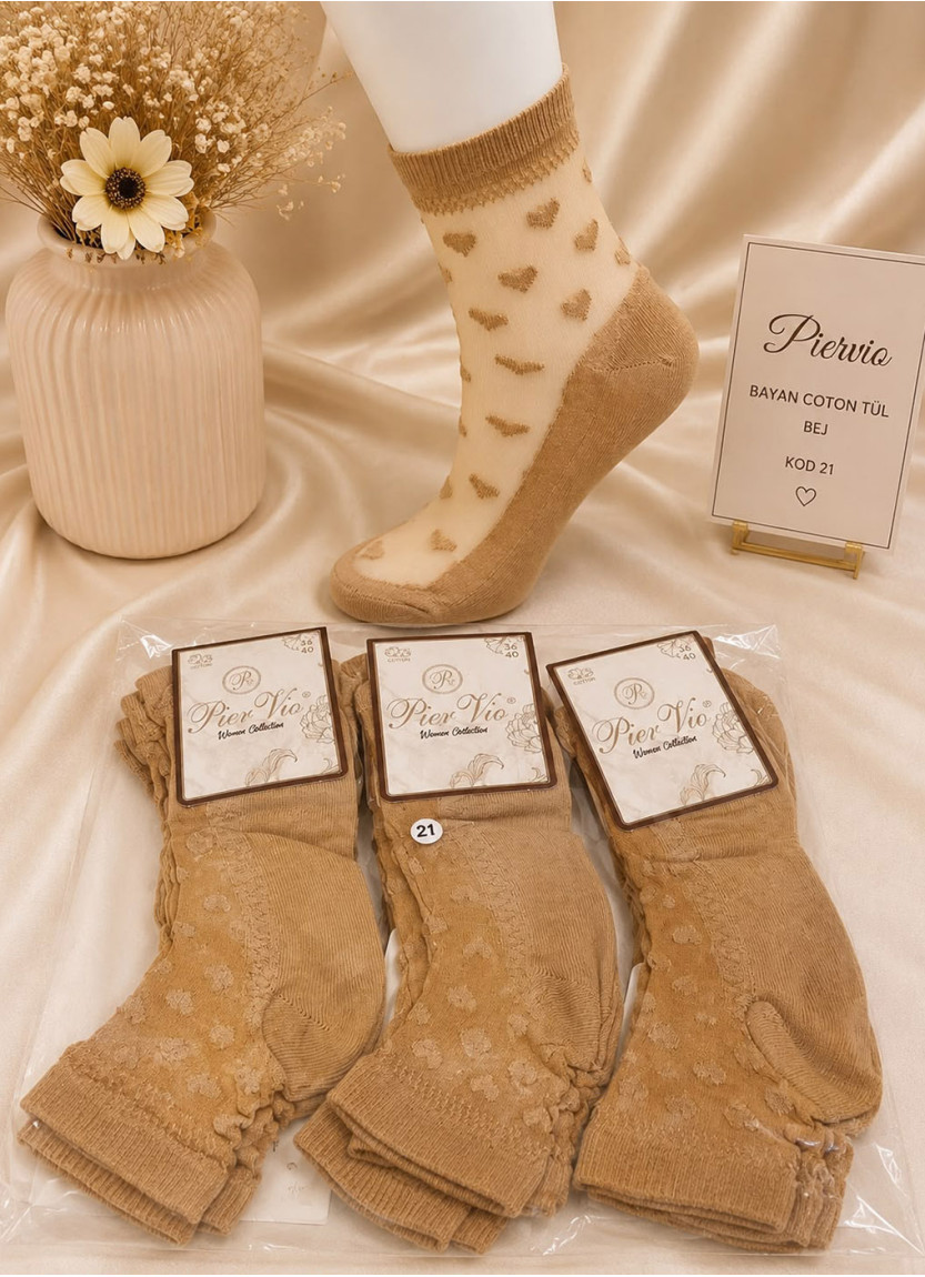 Women’s Socks with Cotton Elements, 12 Pairs/Pack (EU 36–40) (Assorted) Pier Vio PierVio COT 200BJ05 — wholesale for boutiques