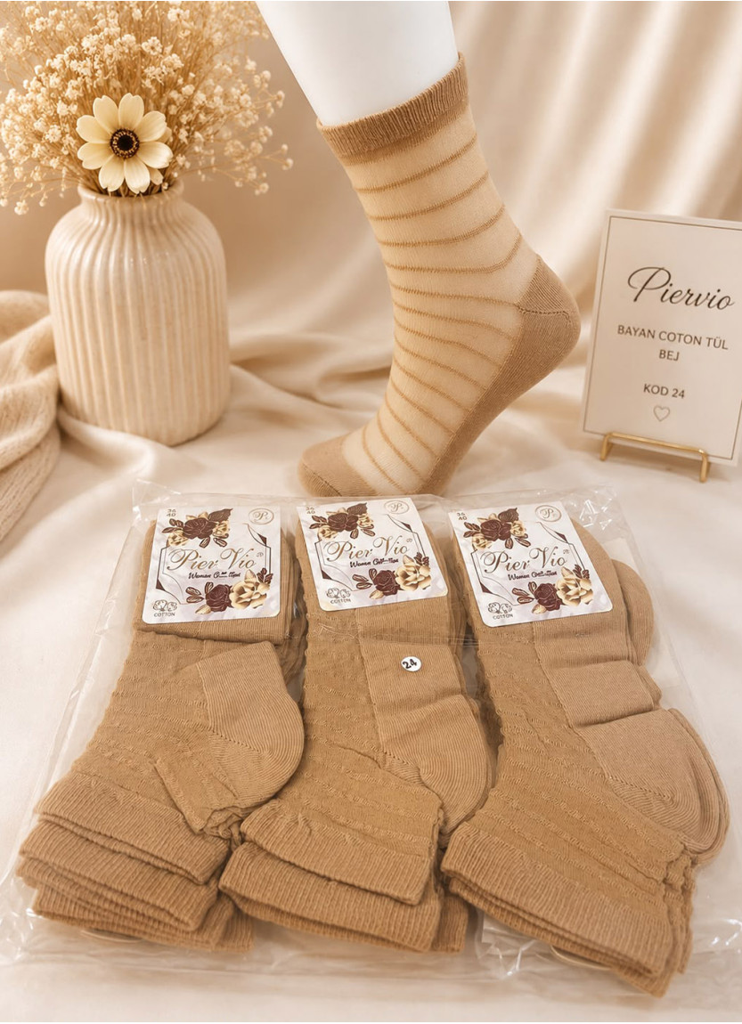 Women’s Socks with Cotton Elements, 12 Pairs/Pack (EU 36–40) (Assorted) Pier Vio PierVio COT 200BJ — Turkey wholesale collection