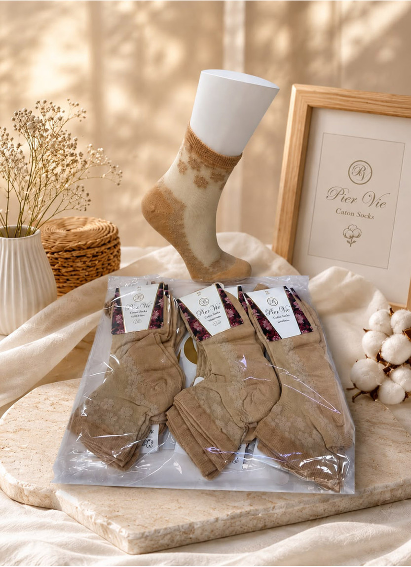 Women’s Socks with Cotton Elements, 12 Pairs/Pack (EU 36–40) (Assorted) Pier Vio PierVio COT 200BJ — Istanbul wholesale supplier