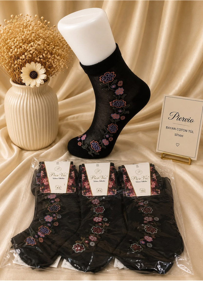 Women’s Socks with Cotton Elements, 12 Pairs/Pack (EU 36–40) (Assorted) Pier Vio PierVio COT 200S06 — Turkish factory wholesale
