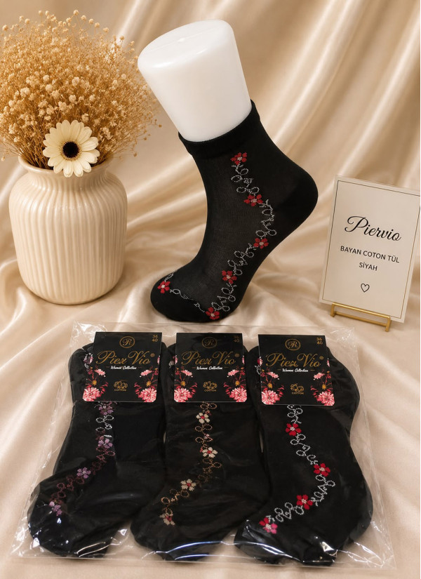Women’s Socks with Cotton Elements, 12 Pairs/Pack (EU 36–40) (Assorted) Pier Vio PierVio COT 200S0 — Turkey wholesale collection
