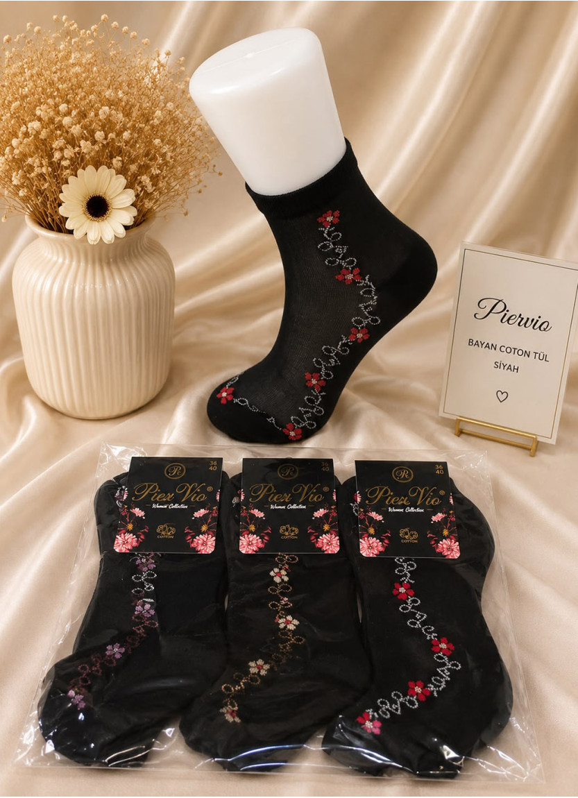 Women’s Socks with Cotton Elements, 12 Pairs/Pack (EU 36–40) (Assorted) Pier Vio PierVio COT 200S0 — Turkey wholesale collection