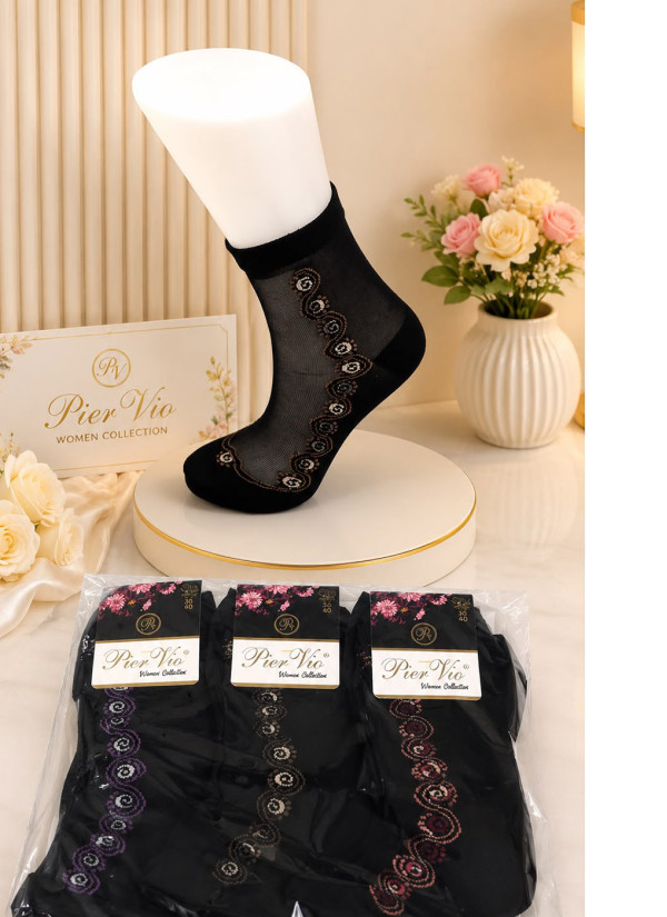 Women’s Socks with Cotton Elements, 12 Pairs/Pack (EU 36–40) (Assorted) Pier Vio PierVio COT 200S16 — wholesale for boutiques