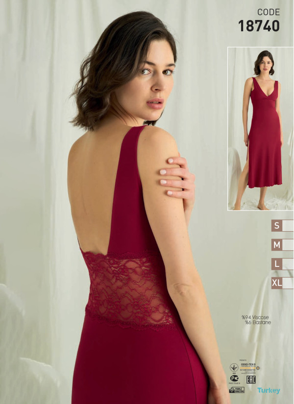 Ночная Сорочка (S+M+L+XL) MONAMISE 18740 — купить оптом со Стамбула