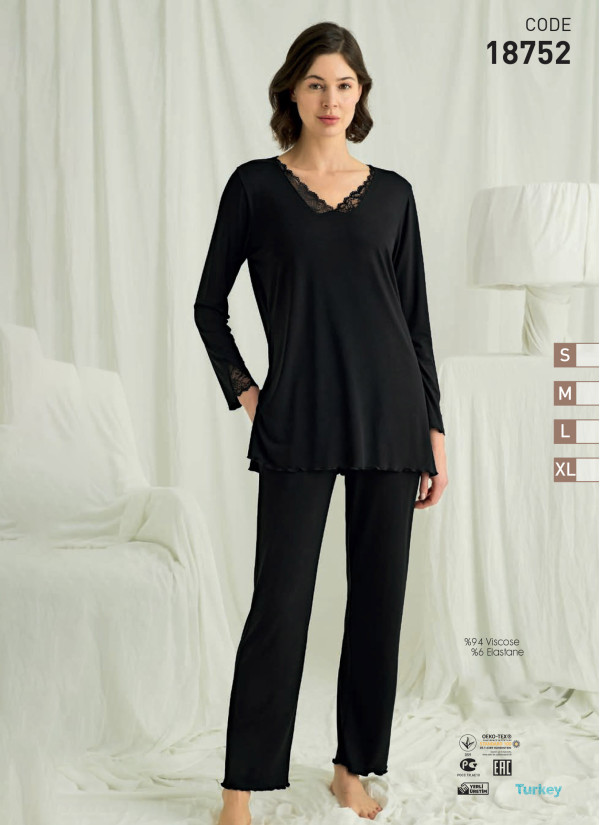 Комплект с Брюками из Вискозы с Эластаном (S+M+L+XL) Monamise 18752 — фабричная коллекция оптом