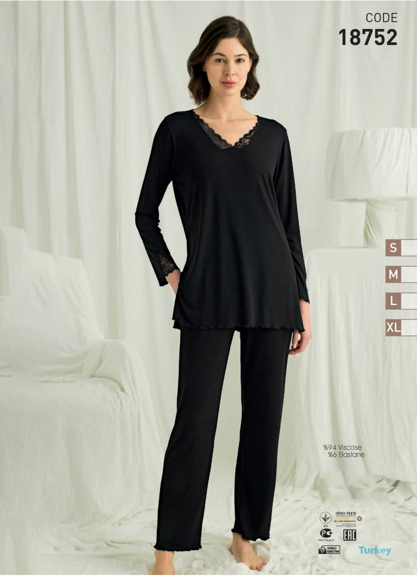 Комплект с Брюками из Вискозы с Эластаном (S+M+L+XL) Monamise 18752 — фабричная коллекция оптом