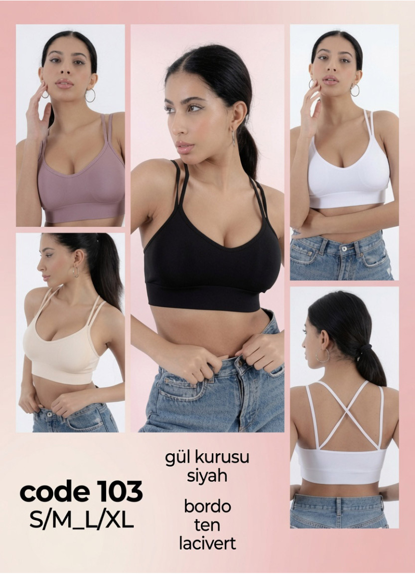 Women’s Crop Top with Double Cross-Back Straps MFO 103 MFO B103 — Istanbul wholesale supplier