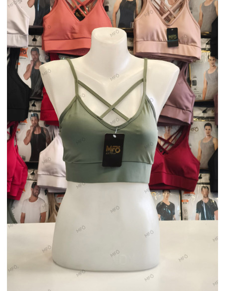 Women’s Crop Top with Front Cross Straps MFO 104 MFO B104 — Istanbul wholesale supplier