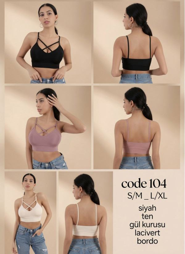 Women’s Crop Top with Front Cross Straps MFO 104 MFO B104 — wholesale for boutiques 2