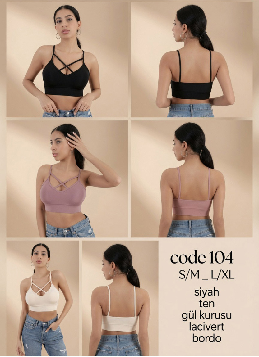 Women’s Crop Top with Front Cross Straps MFO 104 MFO B104 — Turkey wholesale collection