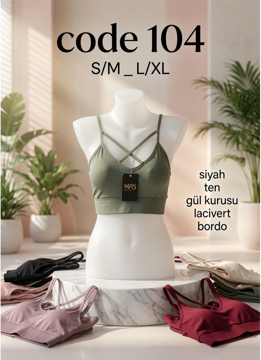 Women’s Crop Top with Front Cross Straps MFO 104 MFO B104 — Turkish factory wholesale