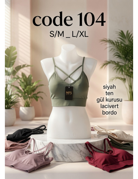 Women’s Crop Top with Front Cross Straps MFO 104 MFO B104 — Turkish factory wholesale