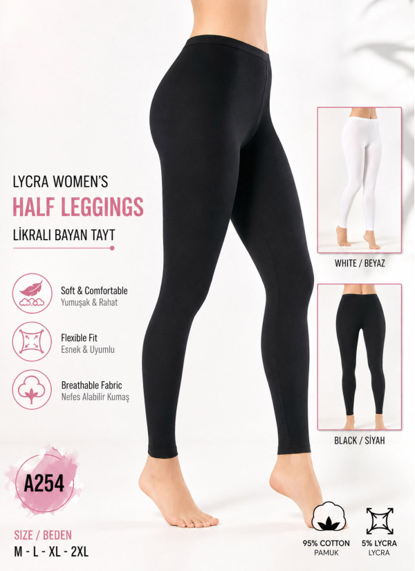 Women’s Cotton Leggings with Lycra MFO A254 — wholesale from Turkey