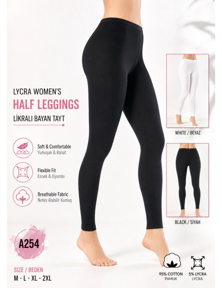 Women’s Cotton Leggings with Lycra MFO A254 — wholesale from Turkey