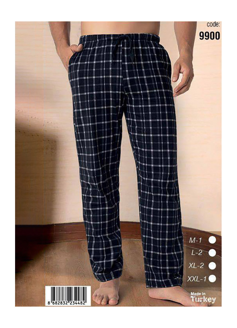 Брюки Мужские Хлопковые Домашние в Клетку (M+L+L+XL+XL+2XL) SeamLife 9900 — оптом для магазинов и бутиков