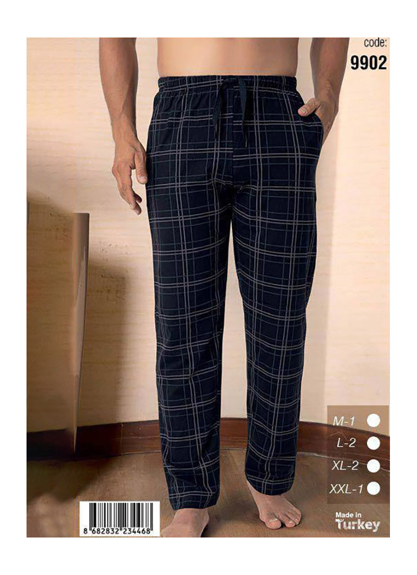 Men’s Cotton Checkered Lounge Pants (M+L+L+XL+XL+2XL) SeamLife 9902 — factory-direct from Turkey