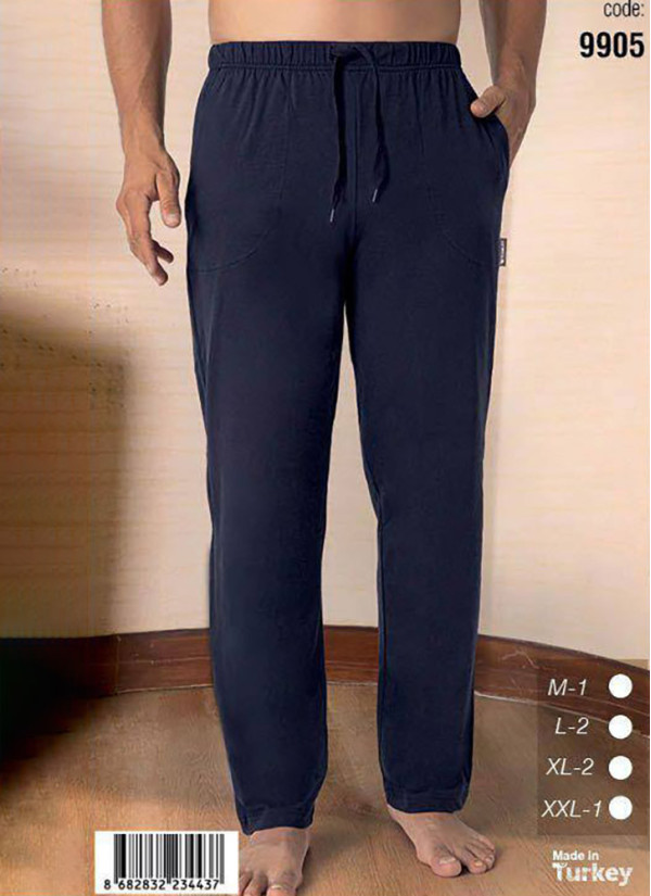 Брюки Мужские Хлопковые Домашние в Клетку (M+L+L+XL+XL+2XL) SeamLife 9905 — купить оптом из Турции