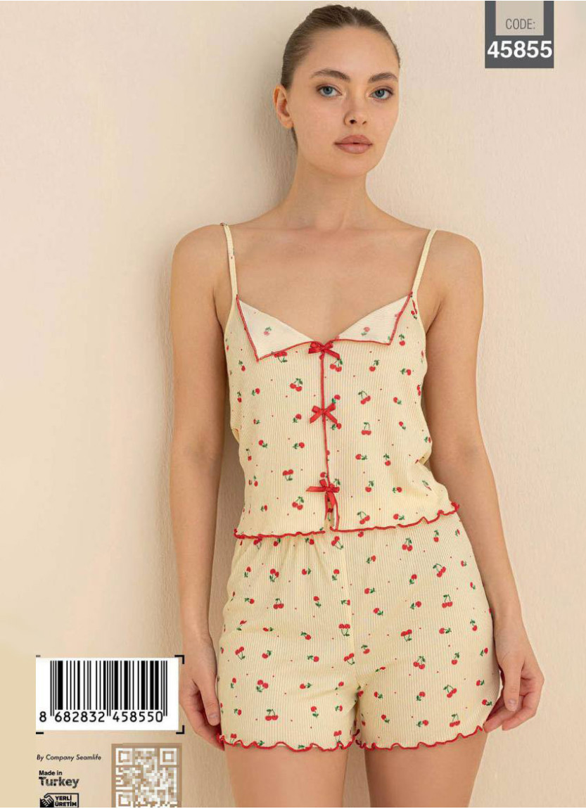 Women’s Camisole and Shorts Pajama Set (S+M+L+XL) CAGRI 45855 — factory-direct from Turkey