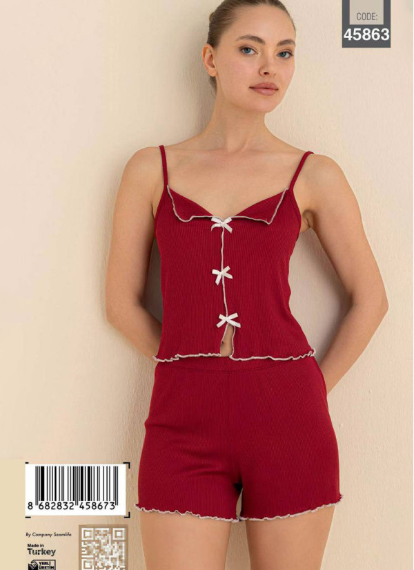 Women’s Camisole and Shorts Pajama Set (S+M+L+XL) CAGRI 45863 — wholesale from Turkey