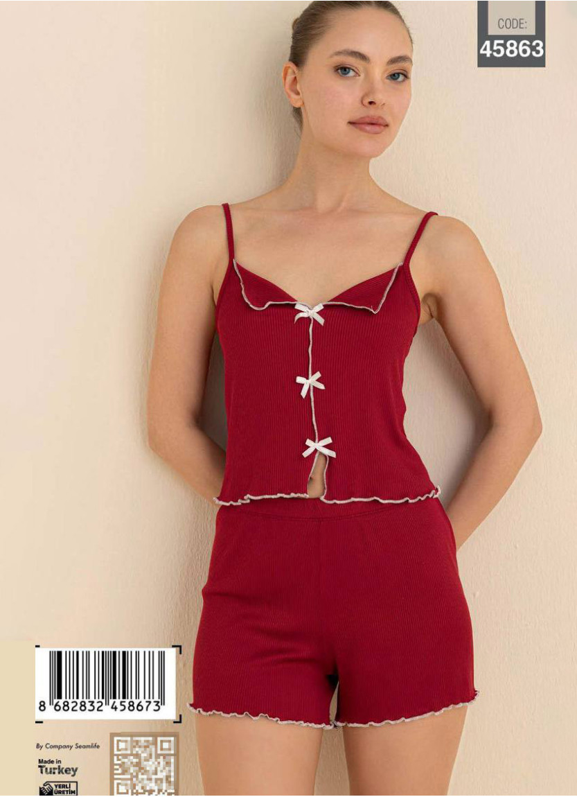 Пижамный Комплект Женский с Шортами на Бретелях (S+M+L+XL) CAGRI 45863 — купить оптом из Турции