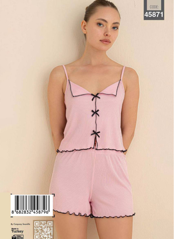 Women’s Camisole and Shorts Pajama Set (S+M+L+XL) CAGRI 45871 — direct Turkish factory supply