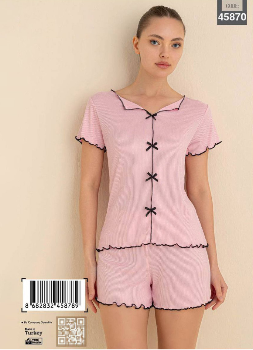 Women’s Pajama Set with Shorts and Short Sleeves (S+M+L+XL) CAGRI 45870 — wholesale from Turkey