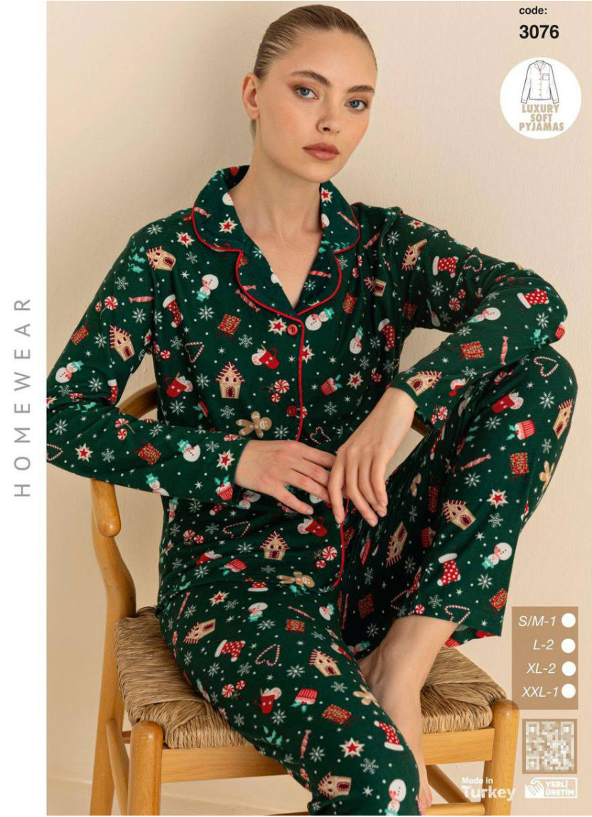 Women’s Soft and Warm Button-Front Pajama Set (SM+L+XL+2XL) LUXURY SOFT CAGRI 