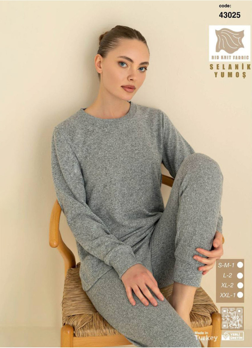 Пижама Женская из Мягкого Трикотажа Селаник с Брюками (SM+L+L+XL+XL+2XL) SeamLife 43025 — оптом для магазинов и бутиков
