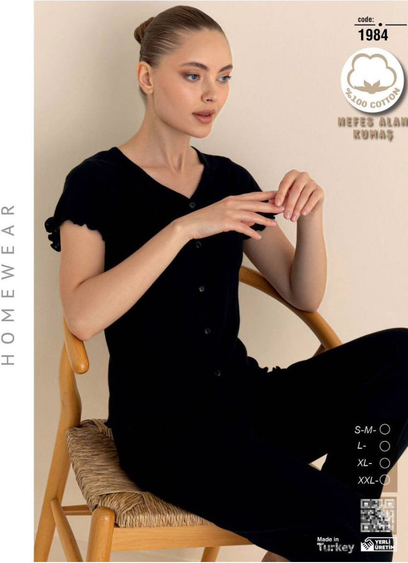 Women’s Breathable Cotton Pajama Set with Short Sleeves (SM+L+XL+2XL) SeamLife 1984 — factory-direct from Turkey
