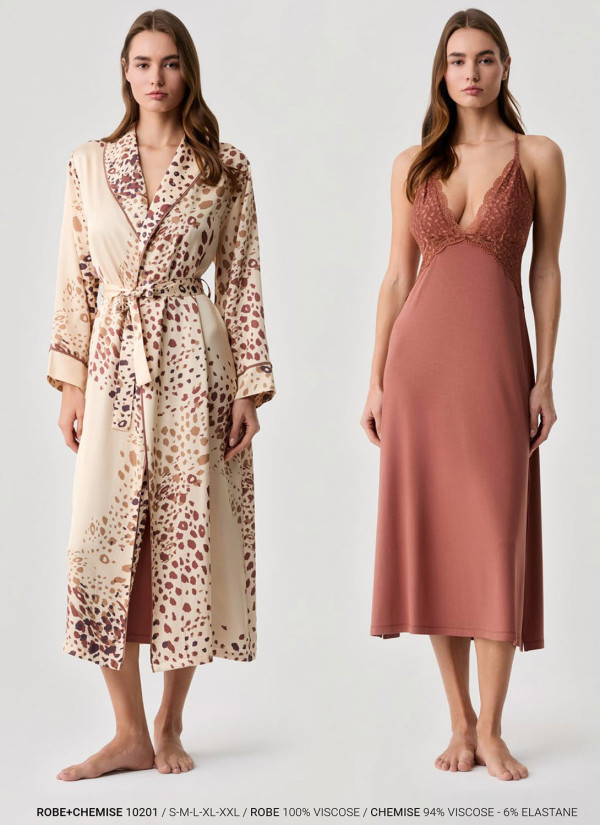 ROBE CHEMISE SET Penye Mood 10201 — Turkey wholesale collection