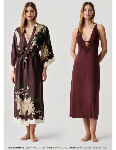 ROBE CHEMISE SET Penye Mood 10205 — Istanbul wholesale supplier