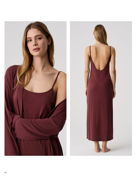 ROBE CHEMISE SET Burgundy Penye Mood 10234 Penye Mood 10234 Burgundy — Turkish factory wholesale